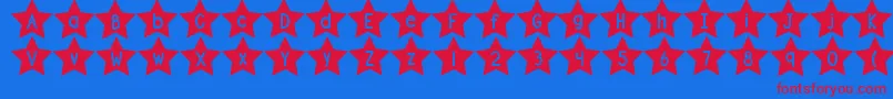 DjbShapeUpStars Font – Red Fonts on Blue Background