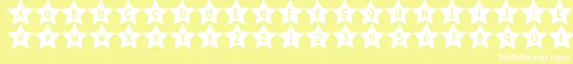 Czcionka DjbShapeUpStars – białe czcionki na żółtym tle