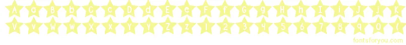 フォントDjbShapeUpStars – 白い背景に黄色の文字