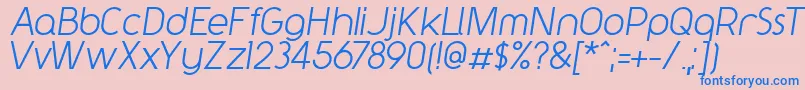 Y2kNeophyteItalic-Schriftart – Blaue Schriften auf rosa Hintergrund