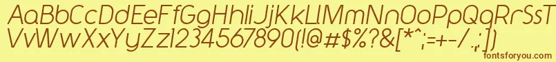 Y2kNeophyteItalic Font – Brown Fonts on Yellow Background