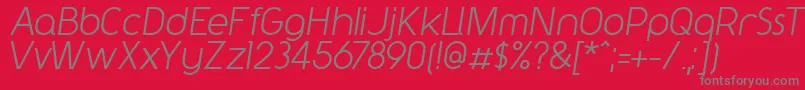 Y2kNeophyteItalic Font – Gray Fonts on Red Background