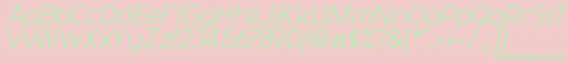 Y2kNeophyteItalic Font – Green Fonts on Pink Background