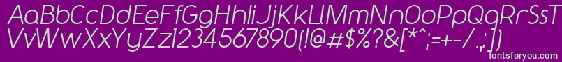 Y2kNeophyteItalic Font – Green Fonts on Purple Background