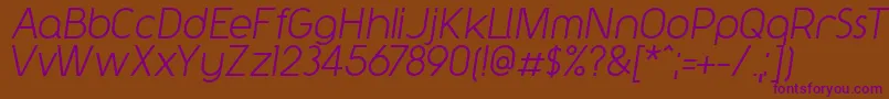 Шрифт Y2kNeophyteItalic – фиолетовые шрифты на коричневом фоне
