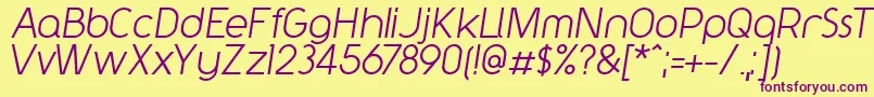 Y2kNeophyteItalic Font – Purple Fonts on Yellow Background