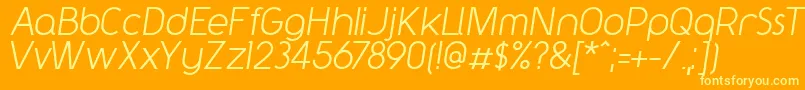 Шрифт Y2kNeophyteItalic – жёлтые шрифты на оранжевом фоне