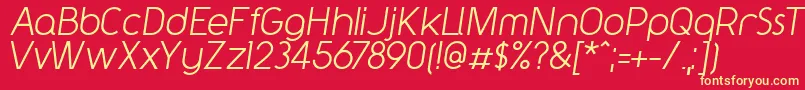 Y2kNeophyteItalic Font – Yellow Fonts on Red Background