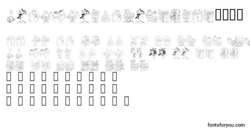 Шрифт KrColorMeChristmas2002 – алфавит, цифры, специальные символы