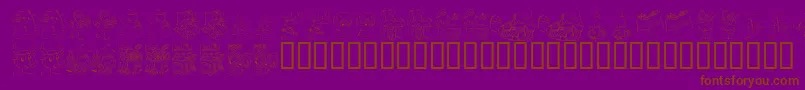 KrColorMeChristmas2002 Font – Brown Fonts on Purple Background