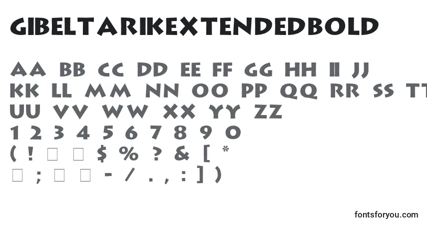 Schriftart GibElTarikExtendedBold – Alphabet, Zahlen, spezielle Symbole