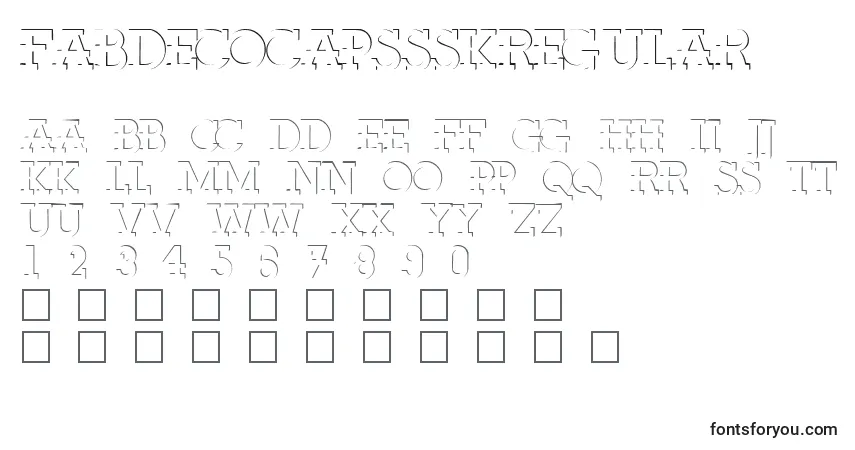 Czcionka FabdecocapssskRegular – alfabet, cyfry, specjalne znaki