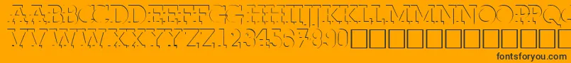 Czcionka FabdecocapssskRegular – czarne czcionki na pomarańczowym tle