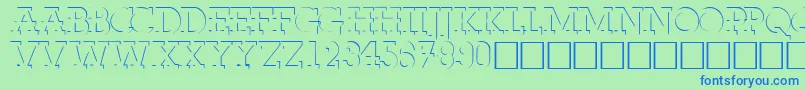 FabdecocapssskRegular Font – Blue Fonts on Green Background