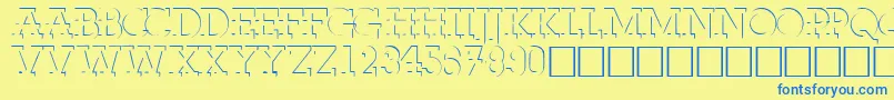 FabdecocapssskRegular Font – Blue Fonts on Yellow Background