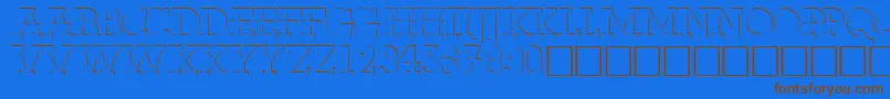 En savoir plus sur la police FabdecocapssskRegular Police FabdecocapssskRegular – polices brunes sur fond bleu