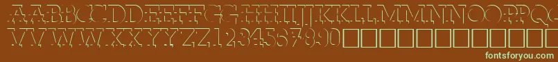 FabdecocapssskRegular-fontti – vihreät fontit ruskealla taustalla