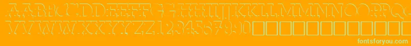 FabdecocapssskRegular Font – Green Fonts on Orange Background