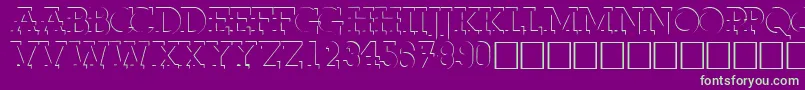 FabdecocapssskRegular Font – Green Fonts on Purple Background
