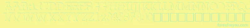 Шрифт FabdecocapssskRegular – зелёные шрифты на жёлтом фоне