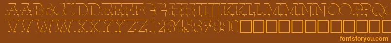 FabdecocapssskRegular Font – Orange Fonts on Brown Background