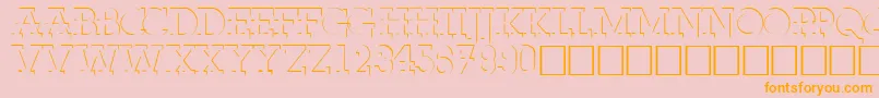 FabdecocapssskRegular Font – Orange Fonts on Pink Background