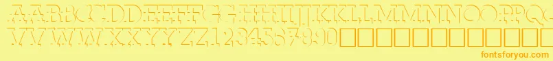 FabdecocapssskRegular Font – Orange Fonts on Yellow Background