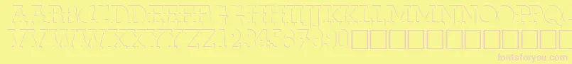 FabdecocapssskRegular-fontti – vaaleanpunaiset fontit keltaisella taustalla