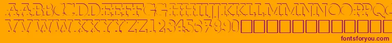 Шрифт FabdecocapssskRegular – фиолетовые шрифты на оранжевом фоне