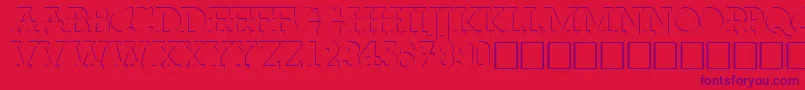 FabdecocapssskRegular-Schriftart – Violette Schriften auf rotem Hintergrund
