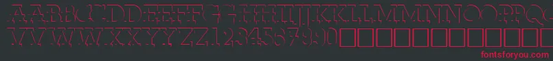 FabdecocapssskRegular Font – Red Fonts on Black Background