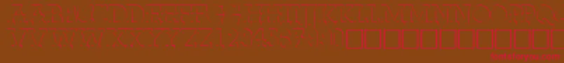 FabdecocapssskRegular Font – Red Fonts on Brown Background
