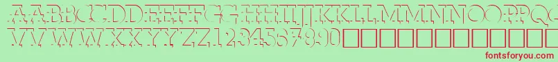 FabdecocapssskRegular Font – Red Fonts on Green Background