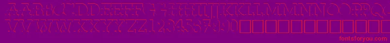 FabdecocapssskRegular Font – Red Fonts on Purple Background