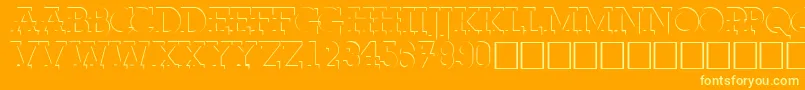FabdecocapssskRegular Font – Yellow Fonts on Orange Background