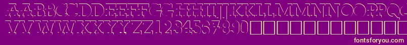 FabdecocapssskRegular Font – Yellow Fonts on Purple Background