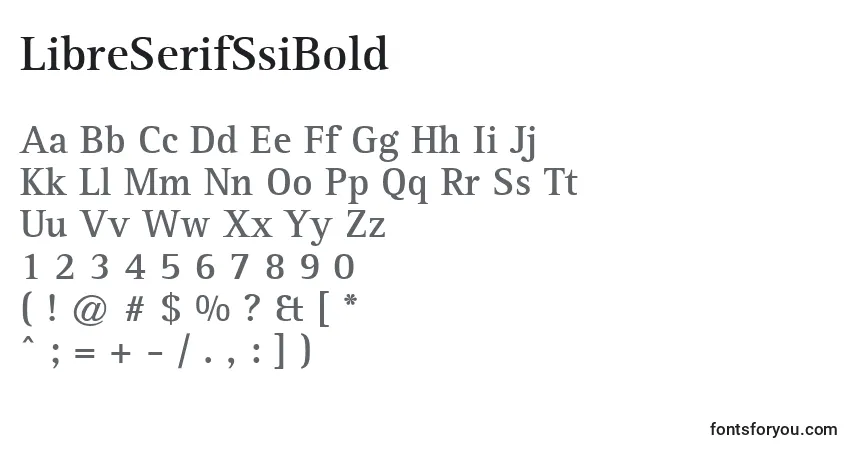Шрифт LibreSerifSsiBold – алфавит, цифры, специальные символы