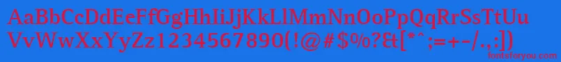 LibreSerifSsiBold Font – Red Fonts on Blue Background