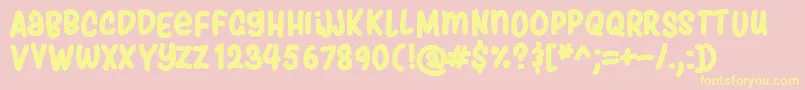 Pingwing Font – Yellow Fonts on Pink Background