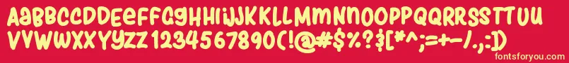 Pingwing Font – Yellow Fonts on Red Background