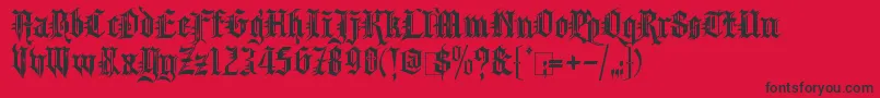 fuente KingthingsSpikeless – Fuentes Negras Sobre Fondo Rojo