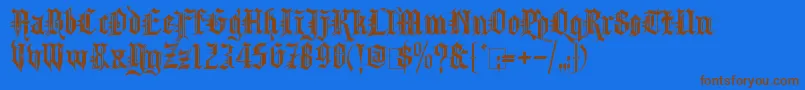 KingthingsSpikeless Font – Brown Fonts on Blue Background