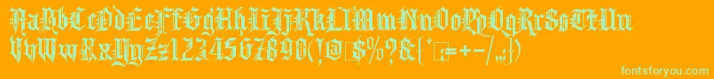 KingthingsSpikeless Font – Green Fonts on Orange Background