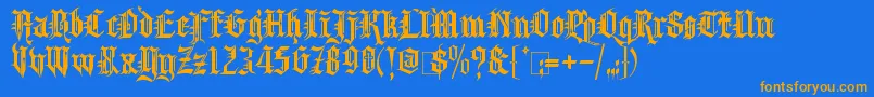KingthingsSpikeless Font – Orange Fonts on Blue Background