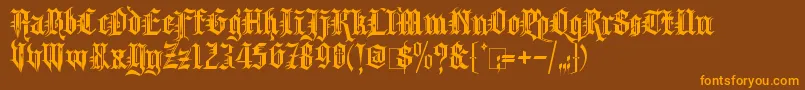 KingthingsSpikeless Font – Orange Fonts on Brown Background