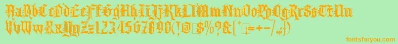 KingthingsSpikeless Font – Orange Fonts on Green Background