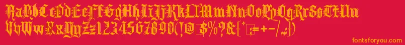KingthingsSpikeless Font – Orange Fonts on Red Background