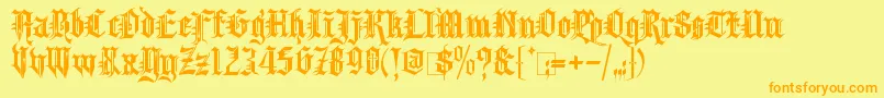 KingthingsSpikeless Font – Orange Fonts on Yellow Background