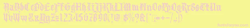 KingthingsSpikeless Font – Pink Fonts on Yellow Background