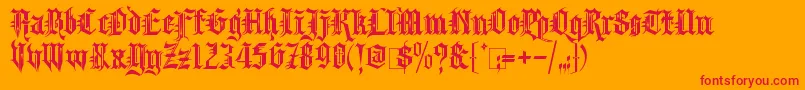 KingthingsSpikeless Font – Red Fonts on Orange Background